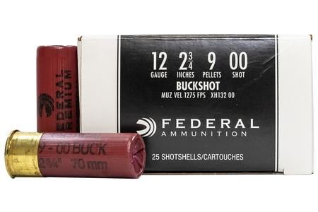 FEDERAL AMMUNITION 12 Gauge 2-3/4 in Tactical 9 Pellet 00 Buckshot 25/Box