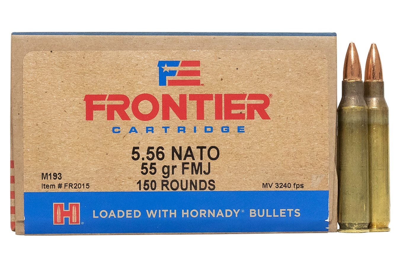 HORNADY 5.56 NATO 55 GR FMJ FRONTIER (XM193) (150 - ORIENTED)