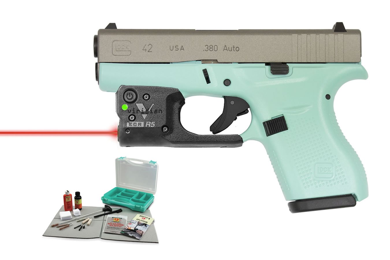 GLOCK 42 380 ACP EGGSHELL BLUE WITH LASER/KIT