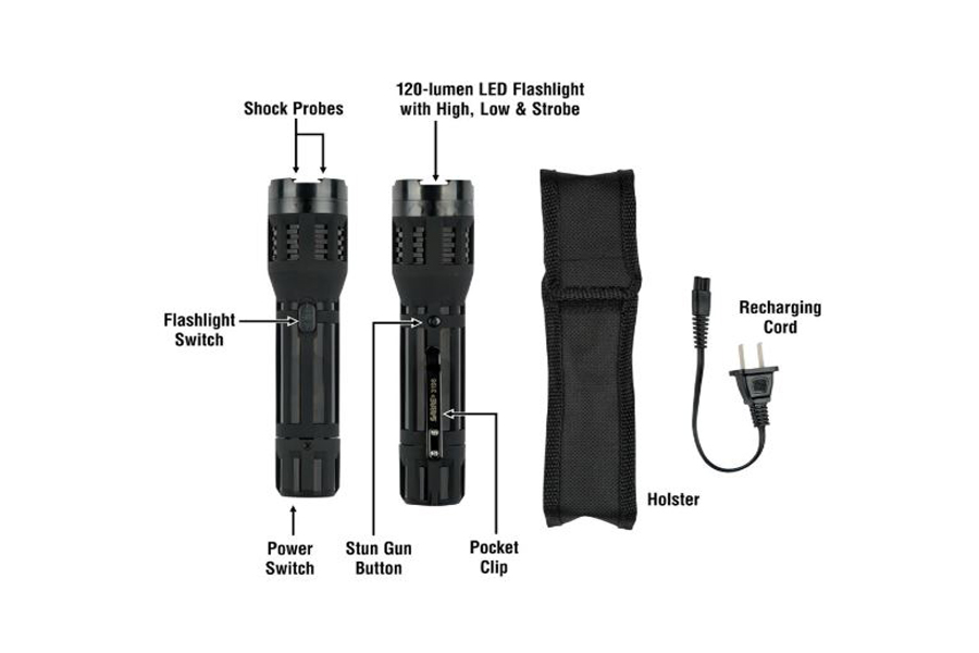 Shop Sabre 1.82uC Stun Gun with Flashlight and Holster for Sale