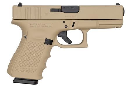 GLOCK 19 Gen4 9mm 15-Round Pistol with Desert Tan Cerakote Finish