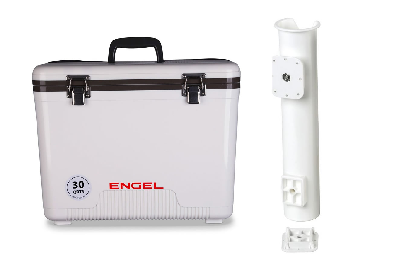 Engel Cooler 30 qt Dry Box with Rod Holders in White for Sale