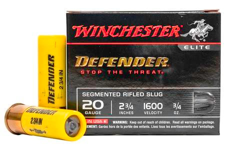 WINCHESTER AMMO 20 Gauge 2-3/4 in Defender Segmented Rifled Slug 5/Box