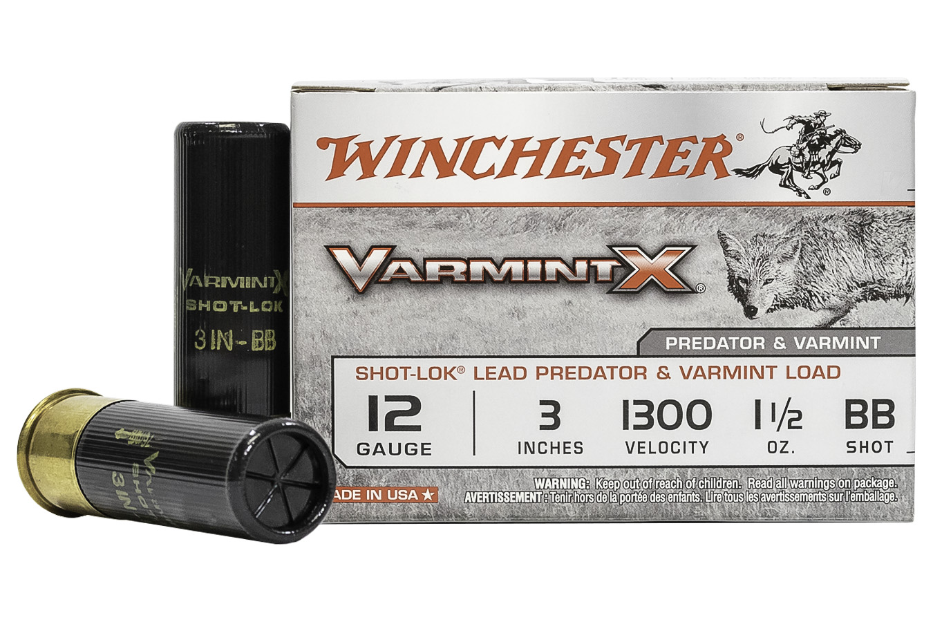 WINCHESTER AMMO 12 GA 3 IN 1-1/2 OZ BB SHOT VARMINT X SHOTSHELL