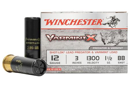 WINCHESTER AMMO 12 Gauge 3 in 1-1/2 oz BB Shot Varmint X 10/Box