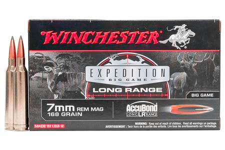 WINCHESTER AMMO 7mm REM MAG 168 gr Expedition Big Game Long Range 20/Box