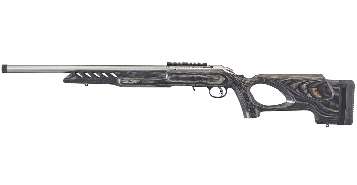 Ruger American Rimfire Target 22 LR Bolt-Action Rifle with Thumbhole and Black Laminate Stock 