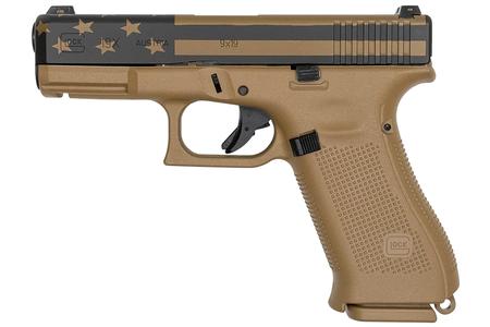GLOCK 19x 9mm Full-Size FDE 17-Round Pistol with USA Flag Cerakote Slide