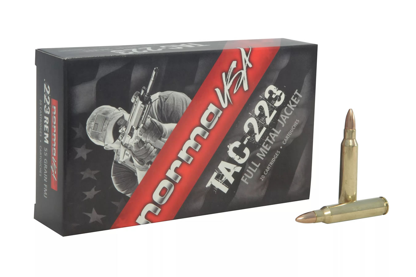 NORMA USA 223 REM 55 GR FMJ TAC