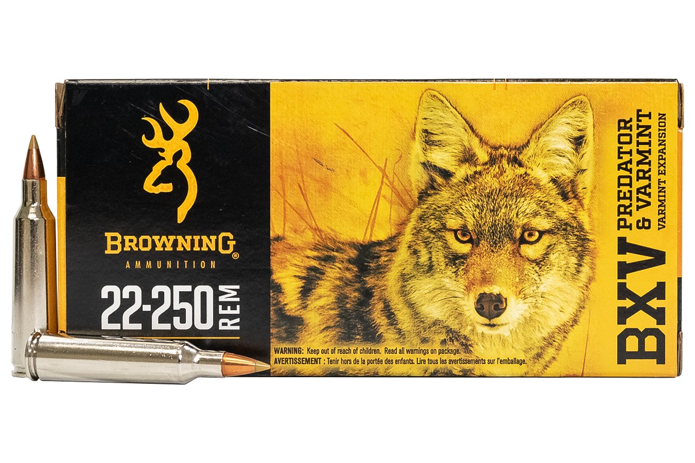 BROWNING AMMUNITION 22-250 REM 50 GR BXV PREDATOR AND VARMINT