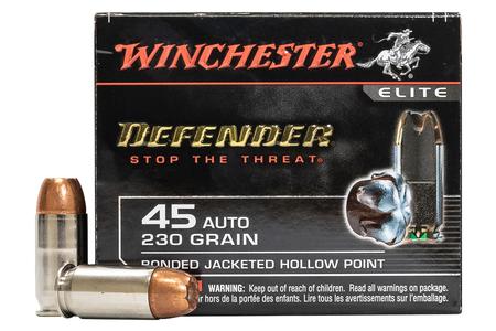 WINCHESTER AMMO 45 ACP 230 gr Bonded JHP PDX1 Defender 20/Box