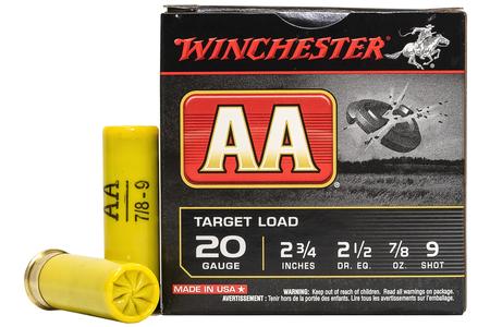 WINCHESTER AMMO 20 Gauge 2-3/4 in 7/8 oz 9-Shot AA Target Load 25/Box