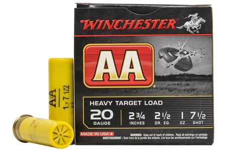 WINCHESTER AMMO 20 Gauge 2-3/4 in 1 oz 7-1/2-Shot AA Heavy Target Load 25/Box