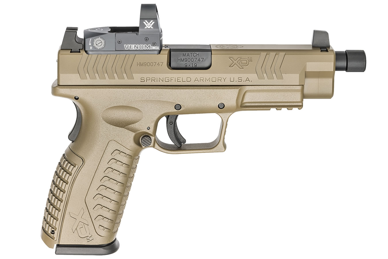 Springfield XDM OSP 9mm 4.5 FullSize FDE Pistol with Threaded Barrel
