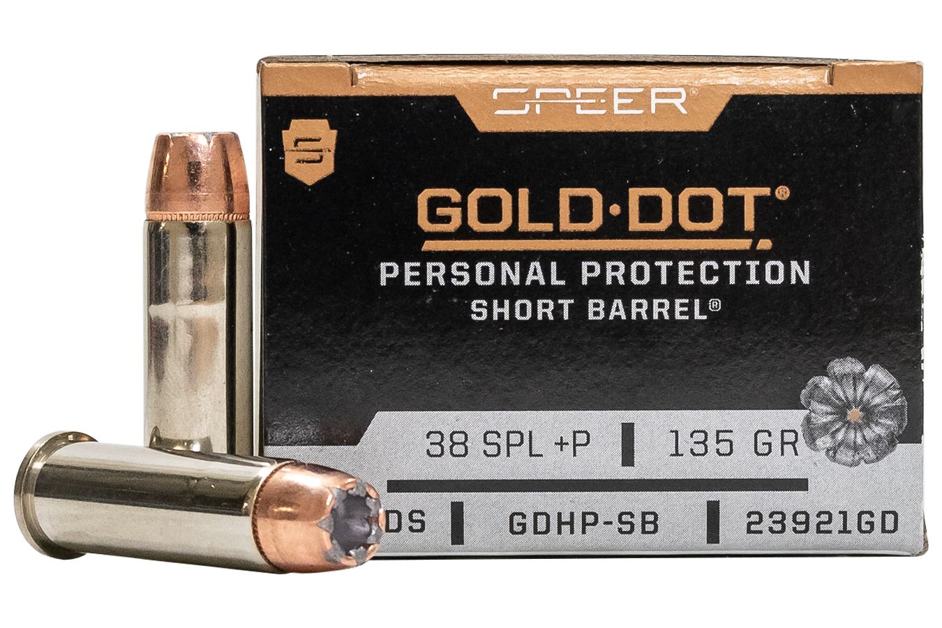 SPEER AMMUNITION 38 SPL +P 135 GR GDHP SHORT BARREL