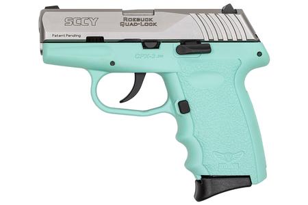 SCCY CPX-3 380 ACP Pistol with Aqua Frame and Satin Stainless Slide