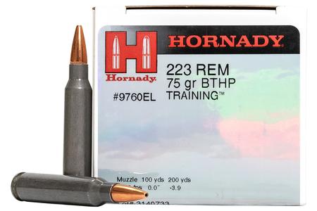 HORNADY 223 Rem 75 gr BTHP Training Police Trade-In Ammo 50/Box