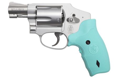 SMITH AND WESSON Model 642 38 Special Revolver with Robins Egg Blue CT Crimson Trace Laser Grips