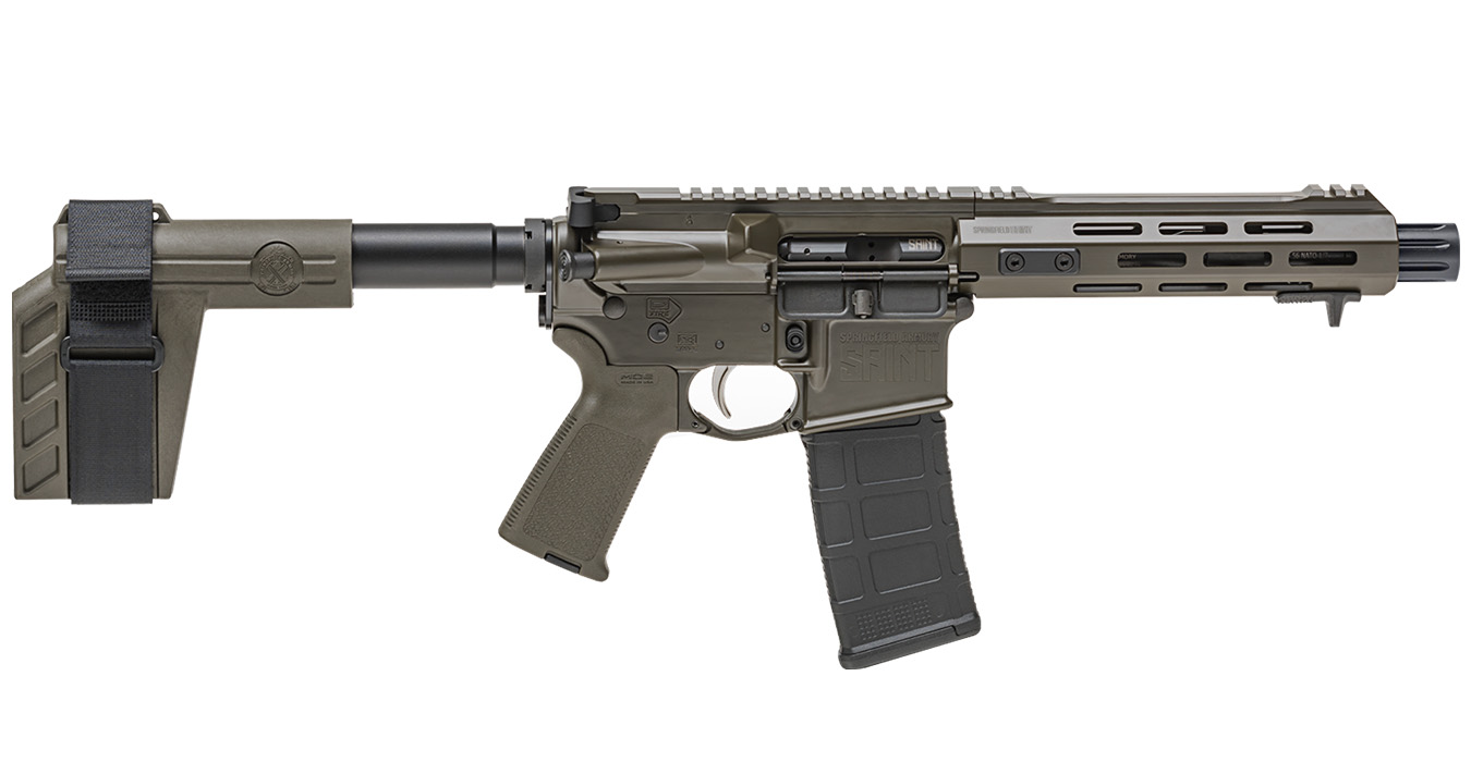 SPRINGFIELD SAINT 5.56MM 7.5` PISTOL OD GREEN