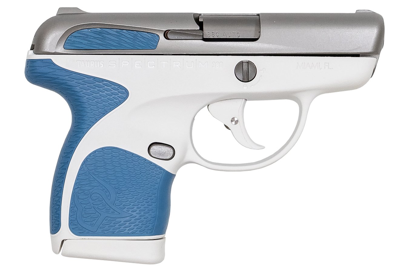 TAURUS SPECTRUM .380 AUTO WHITE/STAINLESS/BLUE