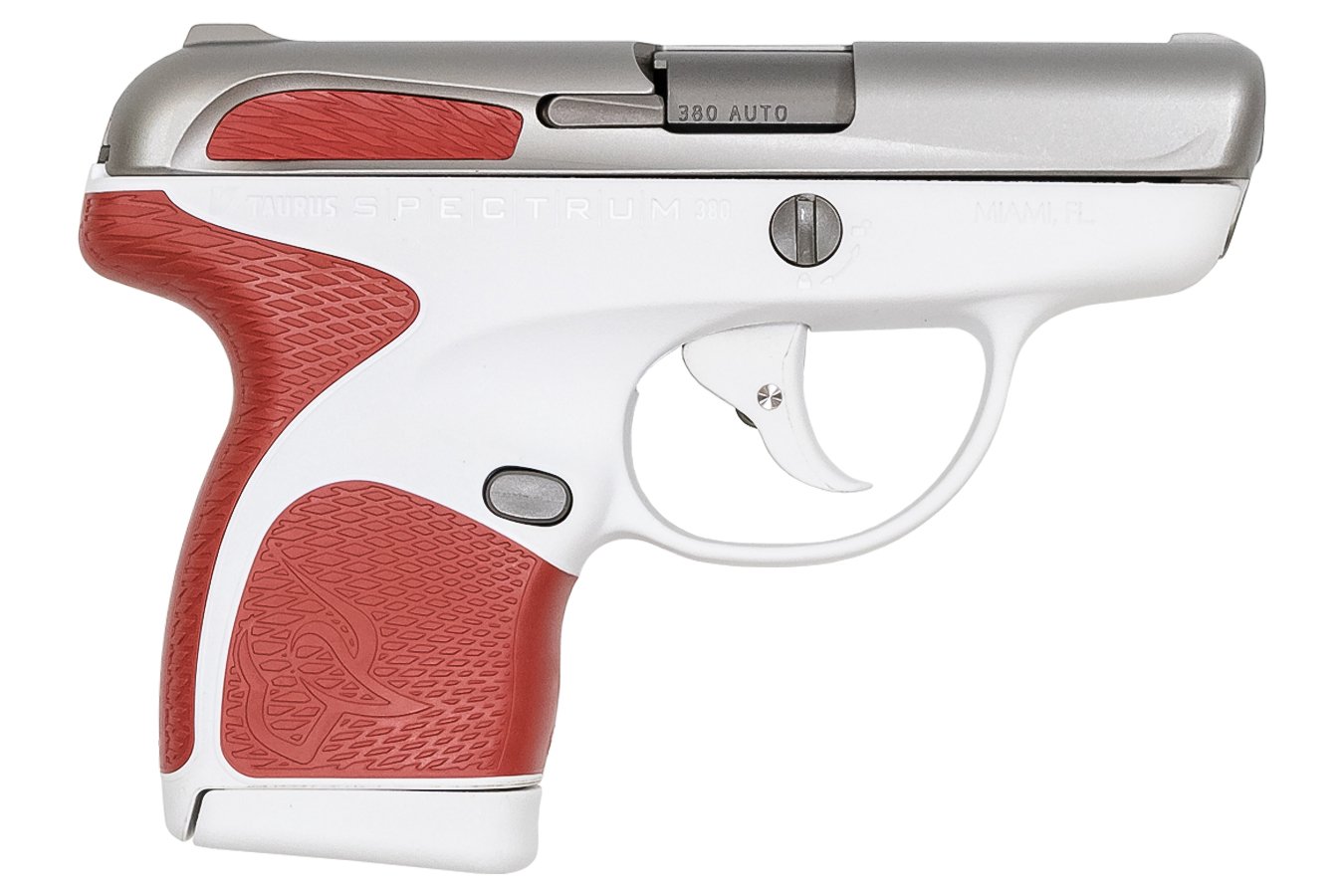 TAURUS SPECTRUM .380 AUTO WHITE/STAINLESS/RED