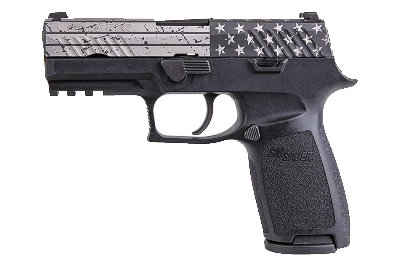 SIG SAUER P320,9MM,3.9IN,NITRON,BLK,STRIKER,SIGLITE,MOD. POLY GRIP 3-MAGS THIN BLUE LINE