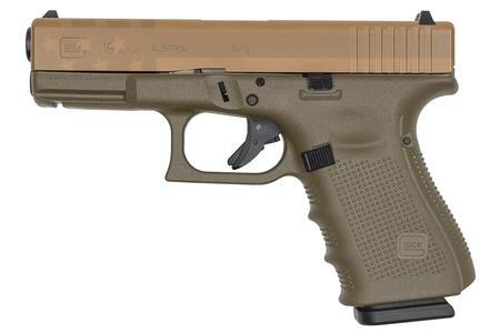 GLOCK 19 GEN4 9MM OD FRAME WITH TAN AMERICAN FLAG SLIDE