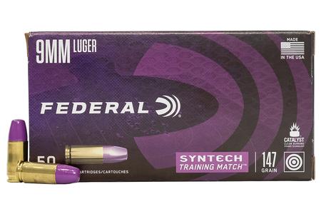 FEDERAL AMMUNITION 9mm Luger 147 gr TSJ Syntech Training Match 50/Box