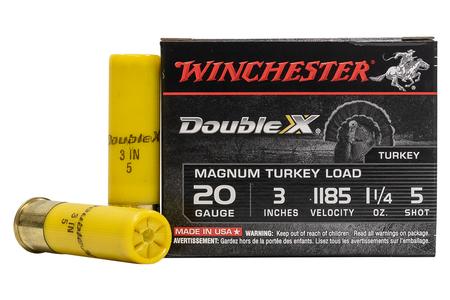 WINCHESTER AMMO 20 Gauge 3 in 1-1/4 oz 5-Shot Double X MAG Turkey Load 10/Box