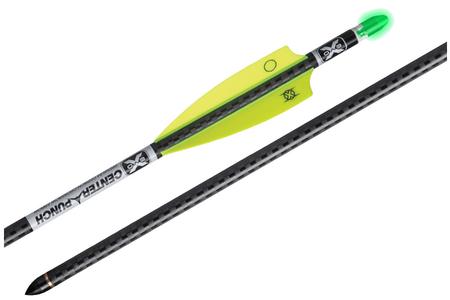 EVO-X CENTER PUNCH CARBON ARROWS, 20`, W/MOLDED ALPHA BRITE NOCKS