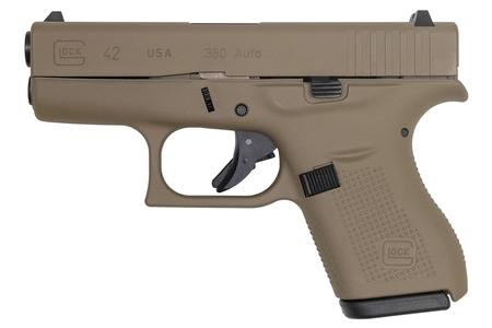 GLOCK 42 380 ACP Single Stack Pistol with FDE Cerakote Finish