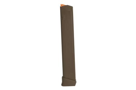 GLOCK 9mm 33-Round FDE Magazine with Orange Follower