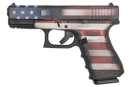 19 GEN4 9MM BATTLE WORN AMERICAN FLAG CERAKOTE