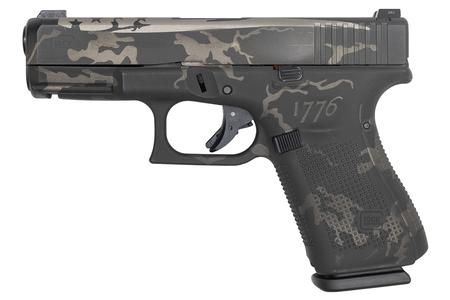 GLOCK 19 Gen5 9mm 15-Round Pistol with 1776 Black and Grey Camo Cerakote Finish and Ni