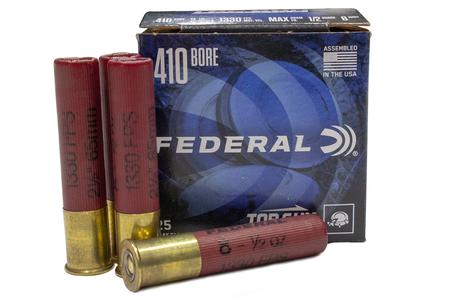 FEDERAL AMMUNITION 410 ga 2-1/2 inch 1/2 oz Top Gun 8 Shot  25/Box