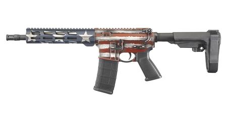 RUGER AR-556 5.56mm Pistol with Stabilizing Brace and American Flag Cerakote