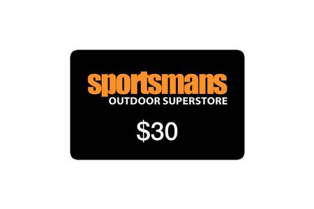 SPORTSMANS OUTDOOR SUPERSTORE $30 GIFT CARD (EMAILED 30 DAYS AFTER PURCHASE)