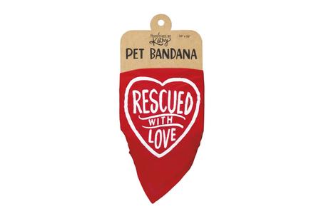 SM PET BANDANNA- RESCUED WITH LOVE