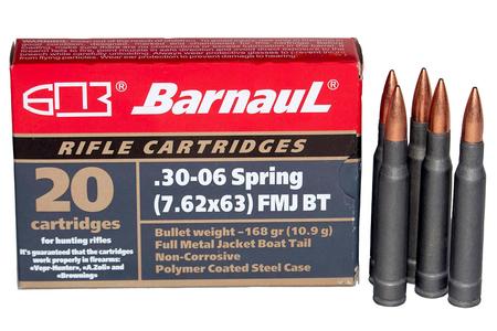 BARNAUL 30-06 Springfield 168 Gr FMJ Steel Polycoated Case 20/Box