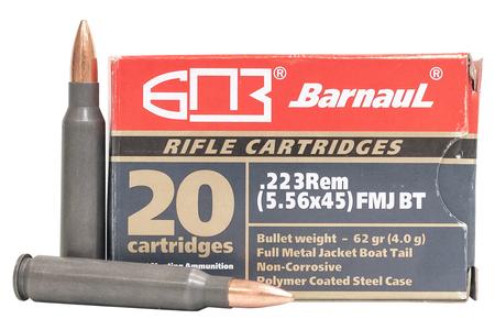 BARNAUL 223 Remington 62 Gr FMJ Steel Polycoated Case 20/Box