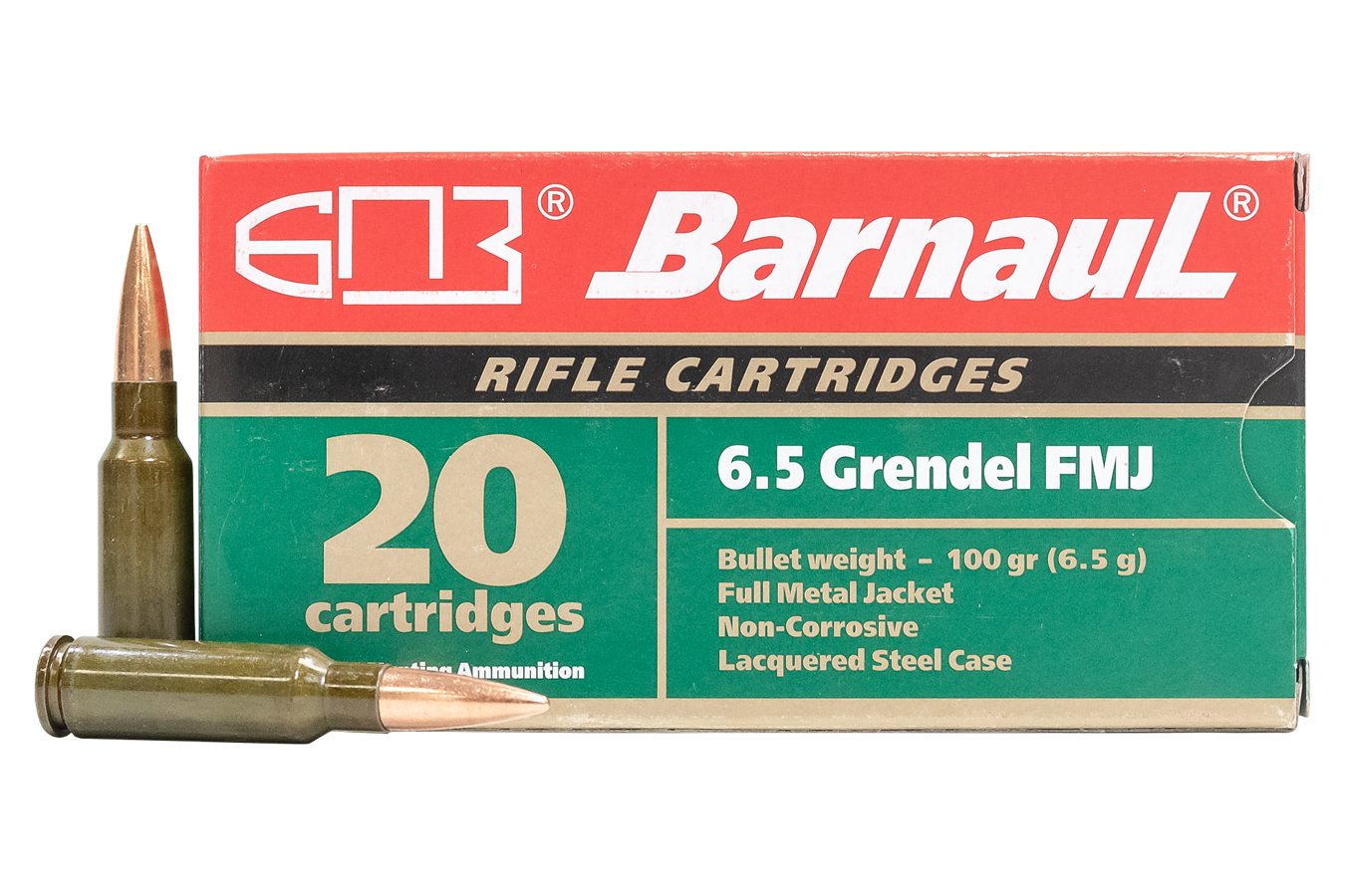 BARNAUL 65 GRENDEL 100GR FMJBT STEEL LACQUERED CASE