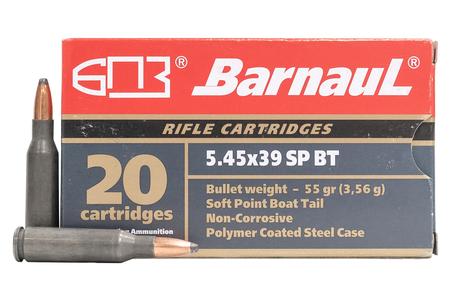 BARNAUL 5.45x39 55 GR Soft Point Steel Polycoated Case 20/Box