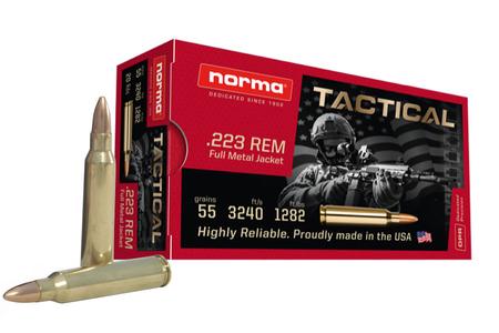 NORMA USA 223 Remington 55 gr Full Metal Jacket (FMJ) 20/Box