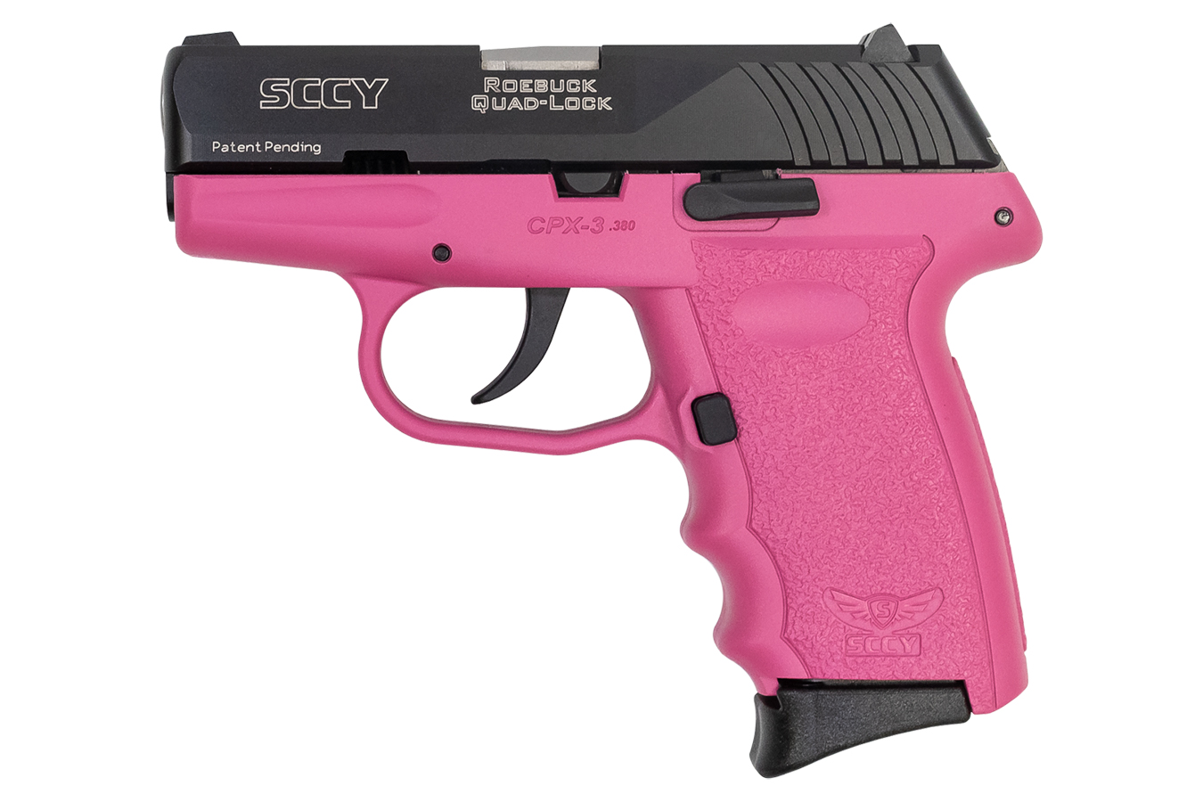SCCY CPX-3 380 AUTO PINK FRAME BLACK SLIDE