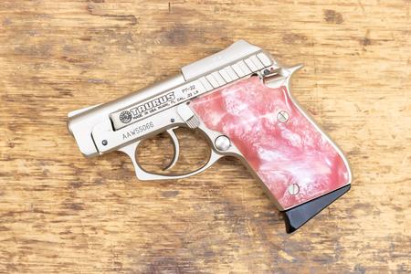 TAURUS PT-22 22 LR Stainless 8-Round Used Trade-in Pistol with Pink Grips