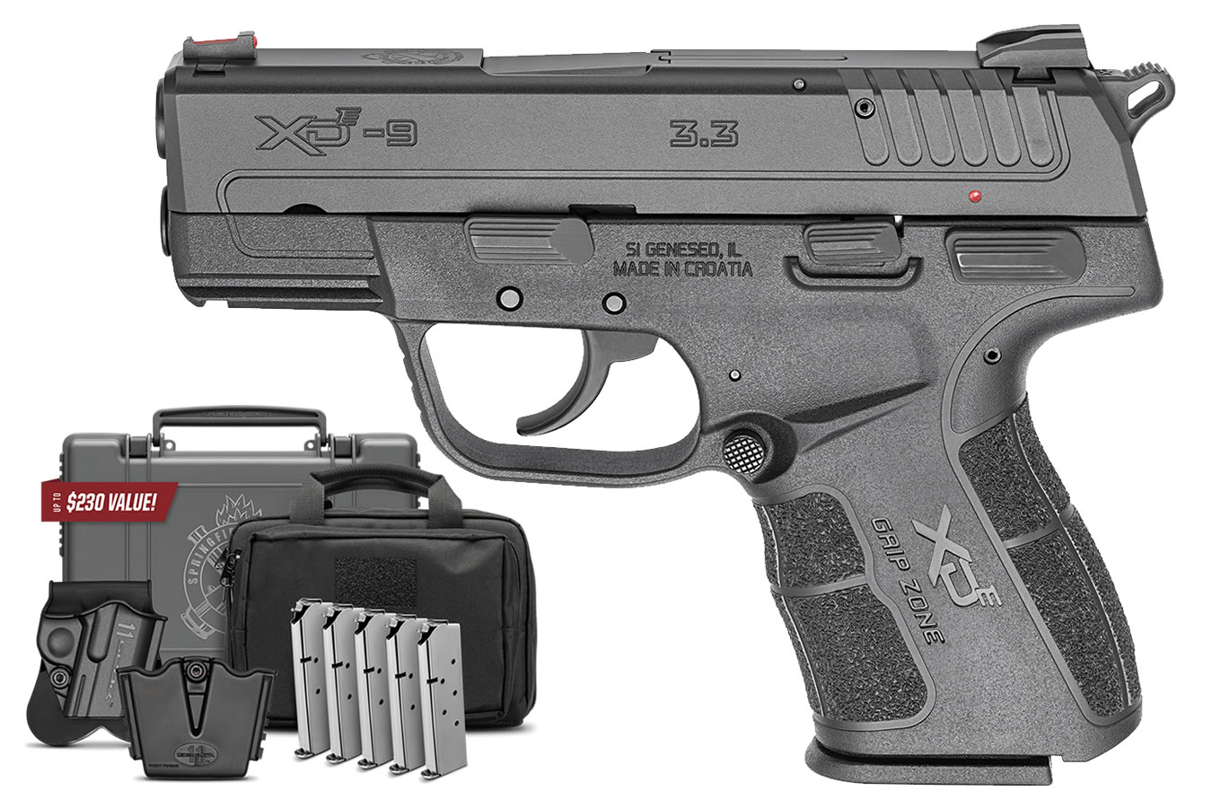 SPRINGFIELD XD-E 9MM DA/SA CONCEALED CARRY PISTOL WITH INSTANT GEAR UP PACKAGE