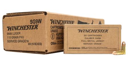 WINCHESTER AMMO 9mm Luger 115 gr FMJ Service Grade 500/Case