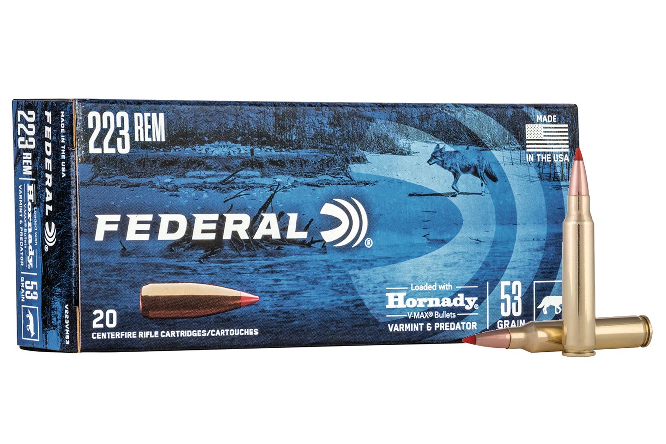 FEDERAL AMMUNITION 223 REM 53 GR HORNADY V-MAX