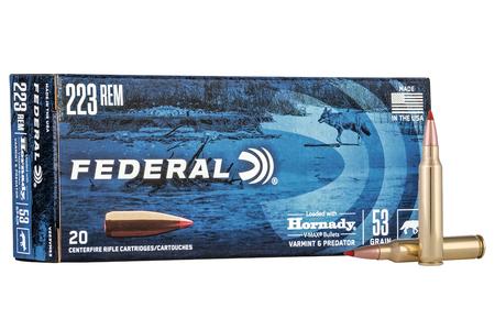 FEDERAL AMMUNITION 223 Rem 53 gr Hornady V-Max Varmint and Predator 20/Box