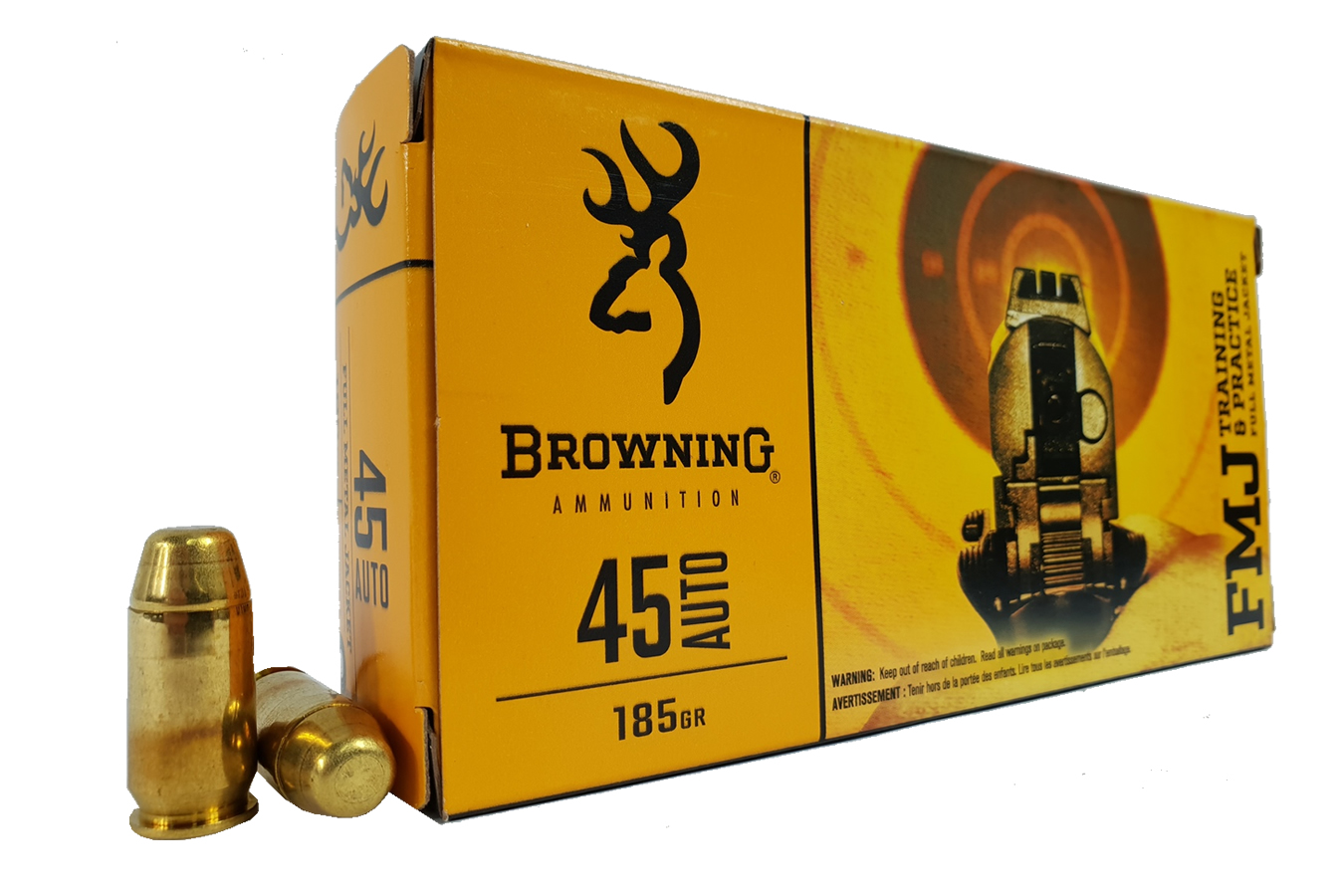 BROWNING AMMUNITION 45 AUTO 185 GR FMJ TRAINING AND PRACTICE